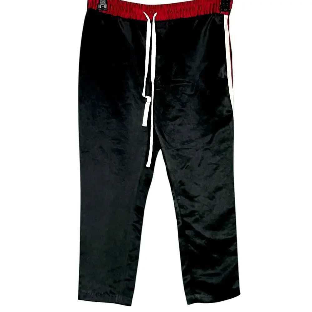 Gucci 2018 SS Black Acetate Black Red Sweat Track Athletic Pants EU 44 US XS